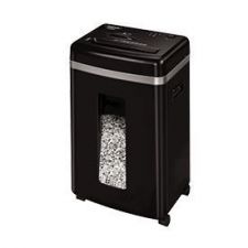 Fellowes Powershred 450M micro-cut shredder in black, designed for small office use. Fellowes Powershred 450M micro-cut shredder in black, designed for small office use.